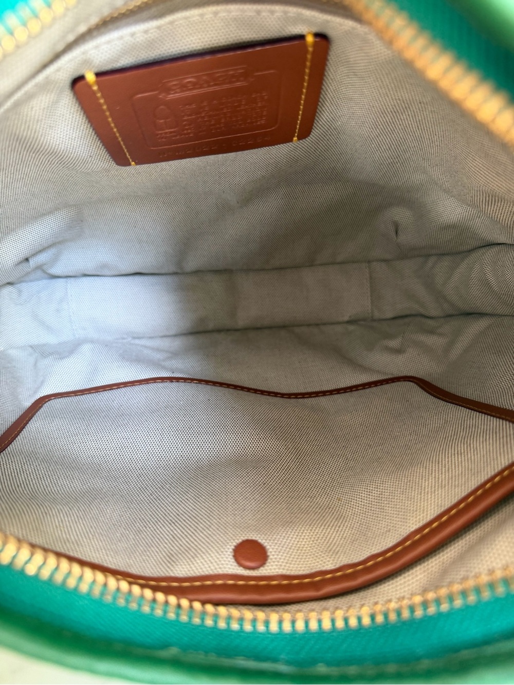 COACH Originals Large Ergo Shoulder Bag 33 Green Glovetanned Leather Brass C2264 - Picture 12 of 16